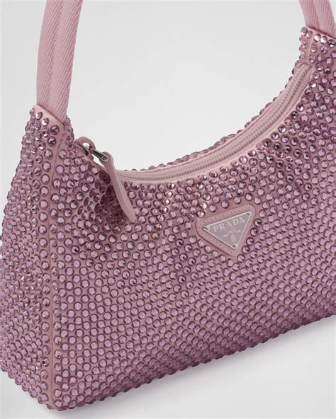 pink prada bag with crystals|Prada crystal bucket bag.